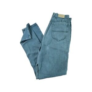 LL Bean Jeans Womens Size 10 Green Dark‎ Wash Denim Straight Leg 28" X 34"